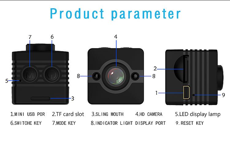 دوربین ضد آب مینی SQ12 با کیفیت 12MP و باتری داخلی