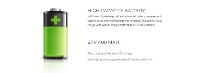 باتری لیتیوم پلیمری تکسل با ظرفیت ۴۰۰ میلی آمپر توانایی پرواز تا ۶ دقیقه را برای کوادکوپتر شما فراهم می‌کند و ۹۰ دقیقه شارژ میشود