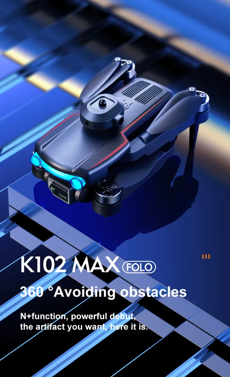کوادکوپتر k102 max با سنسور عدم برخورد به مانع