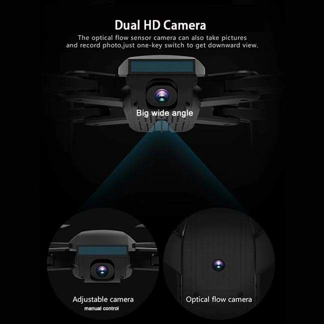 بهره مندی از دو دوربین در هلی شات sg700-d به آن کمک میکند تا دید وسیع تری در هنگام تصویر برداری داشته باشد
