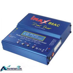شارژر باتری محبوب مدل آیمکس Imax-B6AC با دکمه‌ها و رنگ آبی در تصویر مشخص است این شارژر قابلیت شارژ باتری‌ها تا ۶ سل را دارد
